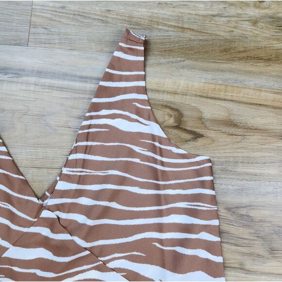 🔹️NWT A New Day Tan & Cream Zebra Print Sleeveless Slip Dress XLarge - Picture 9 of 12